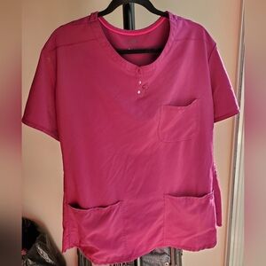 Burgandy 3X Short Sleeve Scrub Top